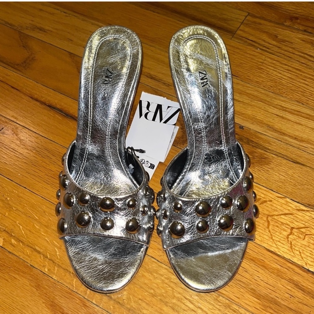 Zara Metallic Heels